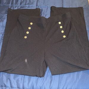 H&M Black Dress Pants with Gold Button Accents